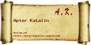 Apter Katalin névjegykártya